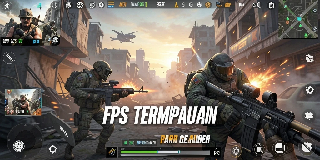 Screenshot utama 93337 menampilkan aksi pertempuran mendebarkan dalam gameplay FPS.