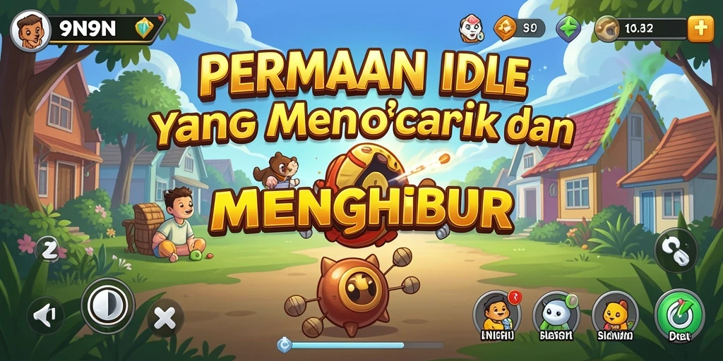 Tangkapan layar permainan 9N9N yang menunjukkan gameplay Idle yang seru.