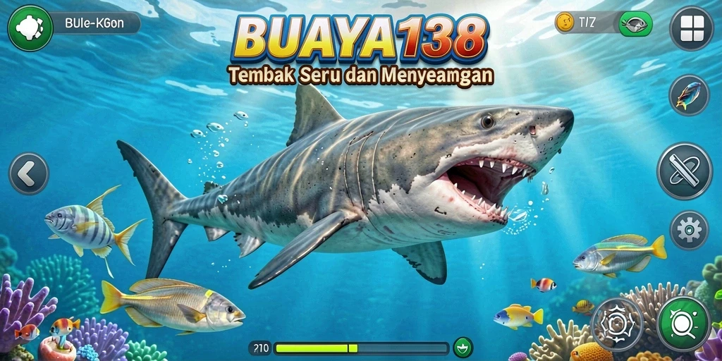 Tampilan menarik dari gameplay BUAYA138 saat menembak ikan.
