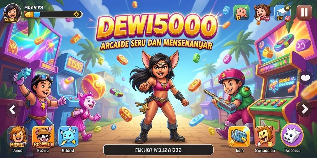 Tampilan menarik gameplay DEWI5000 dengan grafis cerah.
