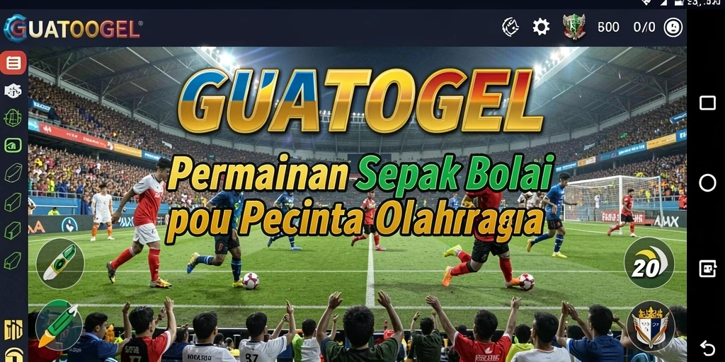 Tangkapan layar GUATOGEL menampilkan aksi pertandingan sepak bola yang mendebarkan.