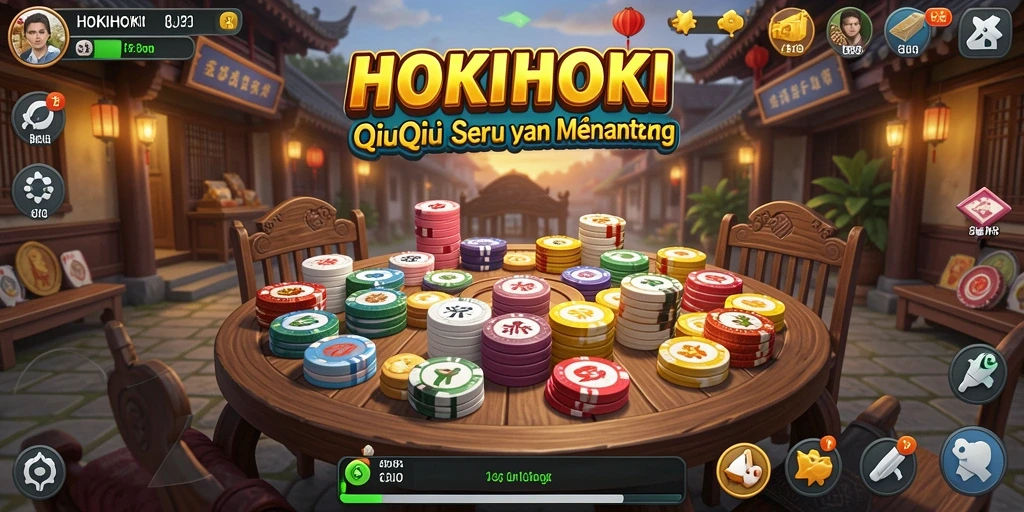 Gambaran gameplay HOKIHOKI yang mendebarkan saat bermain QiuQiu.