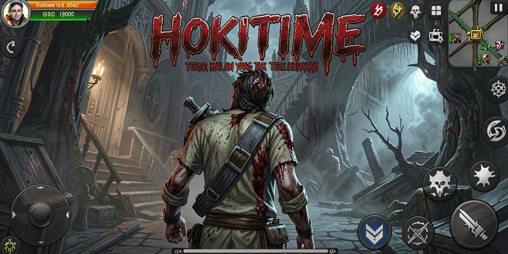 Tampilan gameplay HOKITIME yang mencekam dan menakutkan.