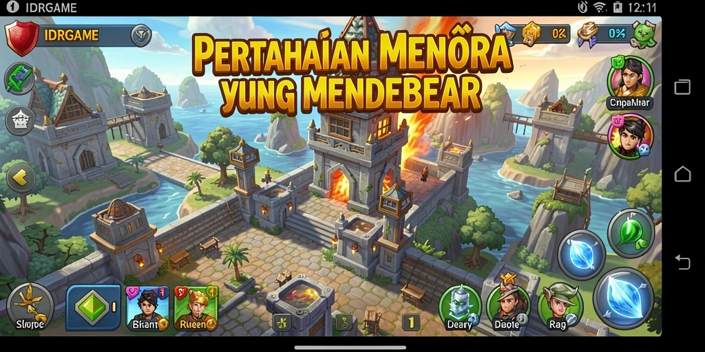 Tampilan gameplay mendebarkan di dunia Tower Defense.