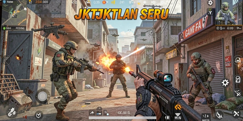 Tangkapan layar menampilkan aksi intens dalam gameplay FPS.