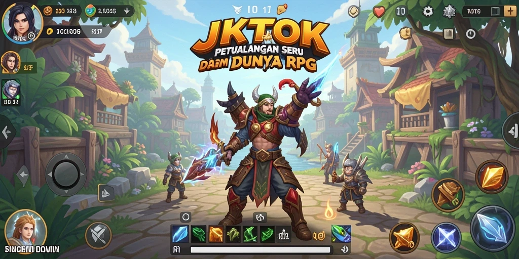 Screenshot gameplay JKTOK menampilkan pertarungan epik dan karakter unik.