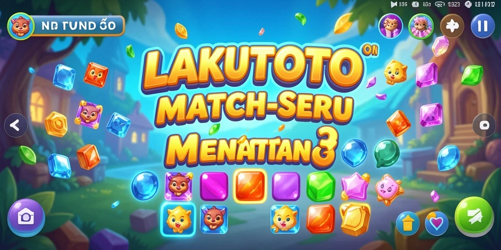 Tangkapan layar gameplay <strong>LAKUTOTO</strong> yang menampilkan keseruan permainan Match-3.