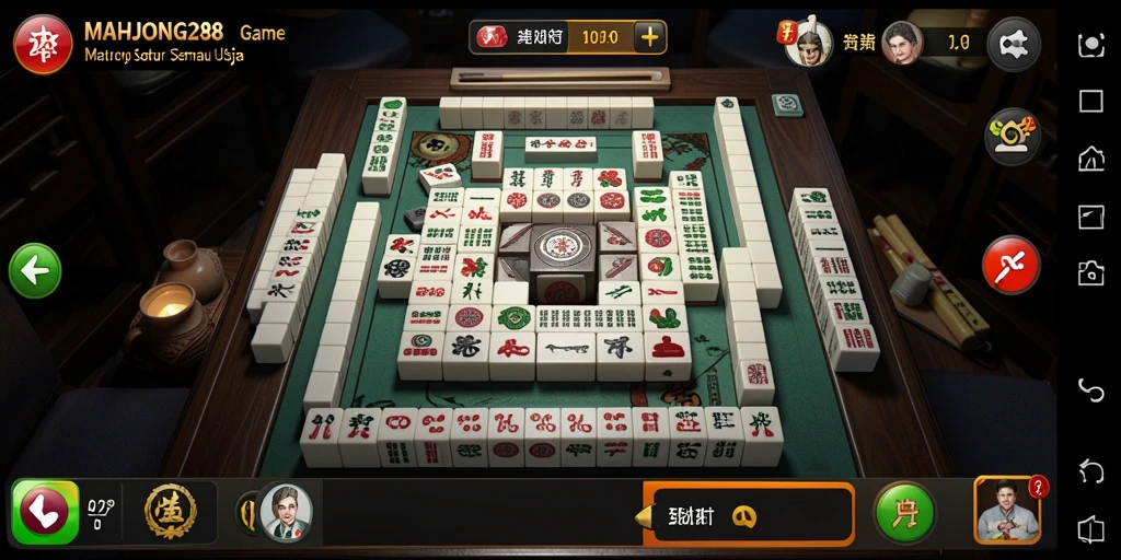 Tampilan gameplay menegangkan dari MAHJONG288 yang penuh warna.