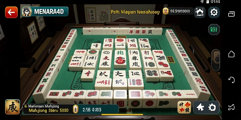Gameplay seru Mahjong dalam MENARA4D penuh tantangan.