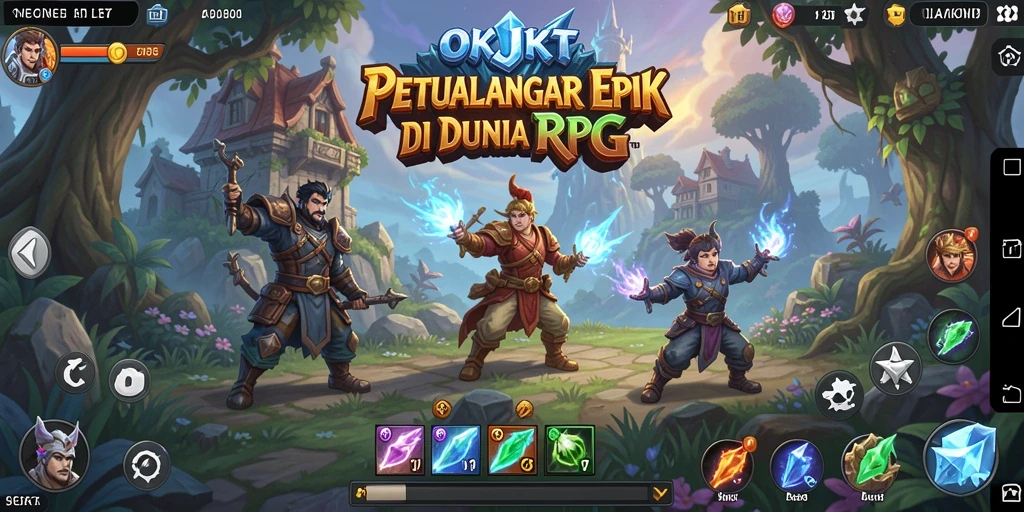 Tampilan gameplay RPG yang mengasyikkan dalam OKJKT.