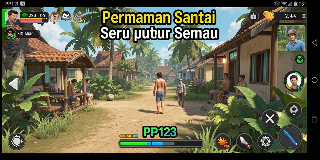 Gameplay PP123 yang seru dan penuh warna.