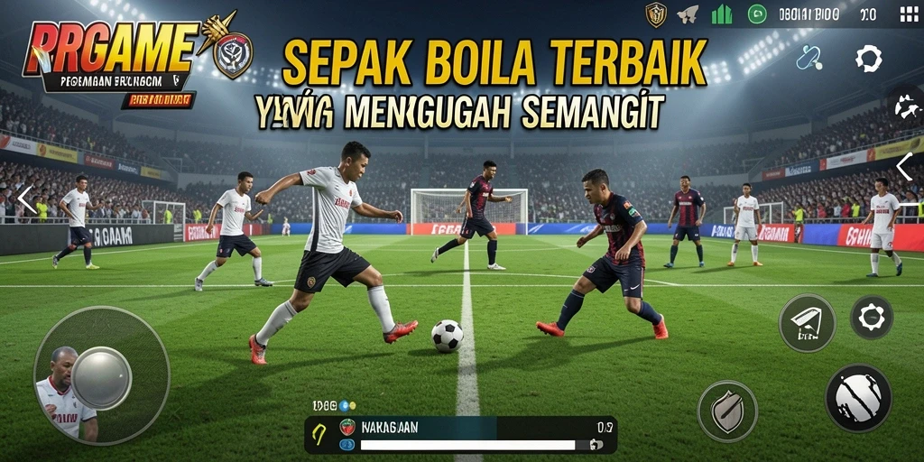 Tampilan gameplay RPGAME dengan aksi sepak bola yang menegangkan dan grafis memukau.