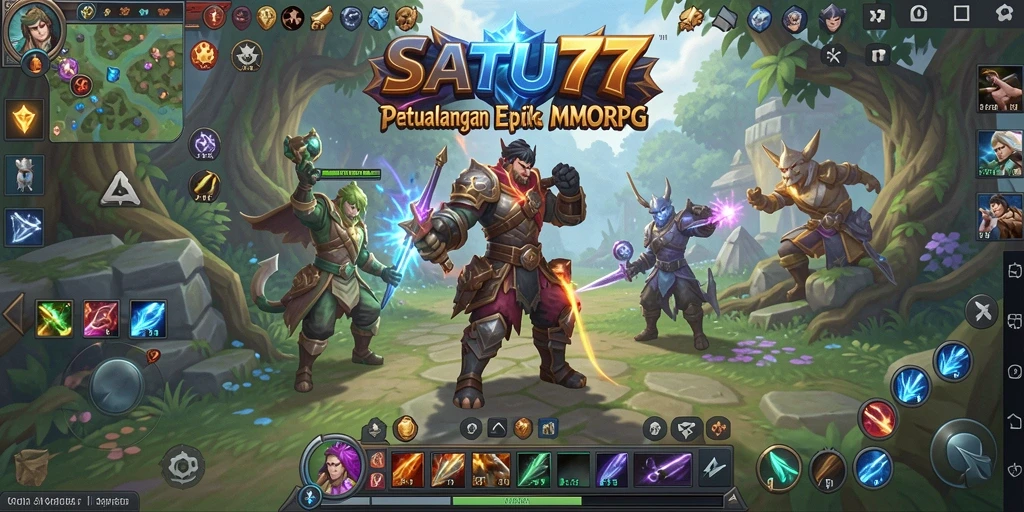 Tampilan gameplay SATU77 dengan petualangan seru di dunia MMORPG.