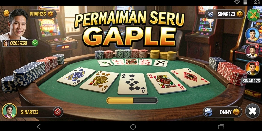 Tampilan seru gameplay Gaple di SINAR123 yang penuh tantangan.