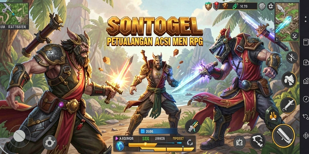 Tampilan UI yang intuitif saat bertarung di SONTOGEL.
