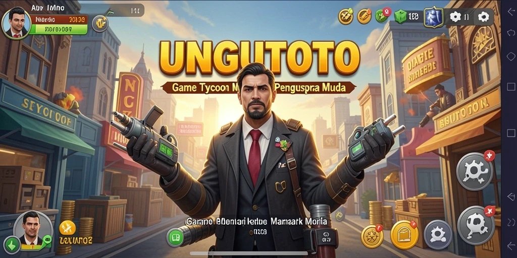 Screenshot gameplay <strong>UNGUTOTO</strong> menunjukkan momen seru dalam mengelola bisnis.