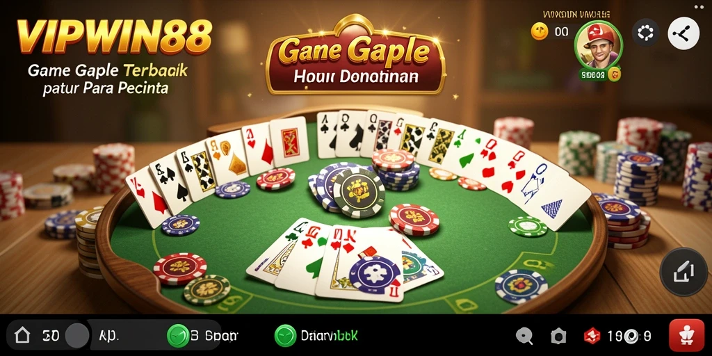 Tampilan gameplay Gaple yang menarik dan interaktif di VIPWIN88.